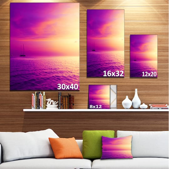 Designart - Purple Sea in Maldives At Sunset